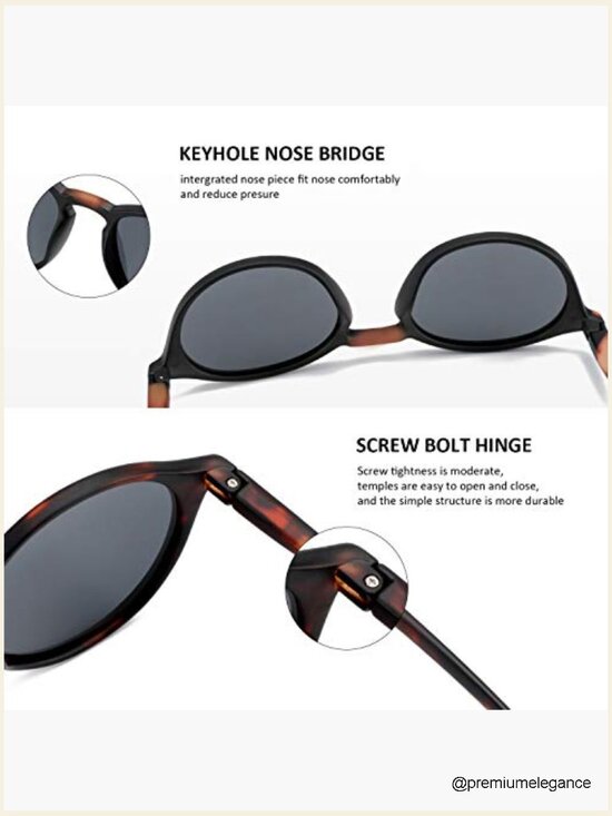 Retro Round & Square Sunglasses 2 Pack UV Protection